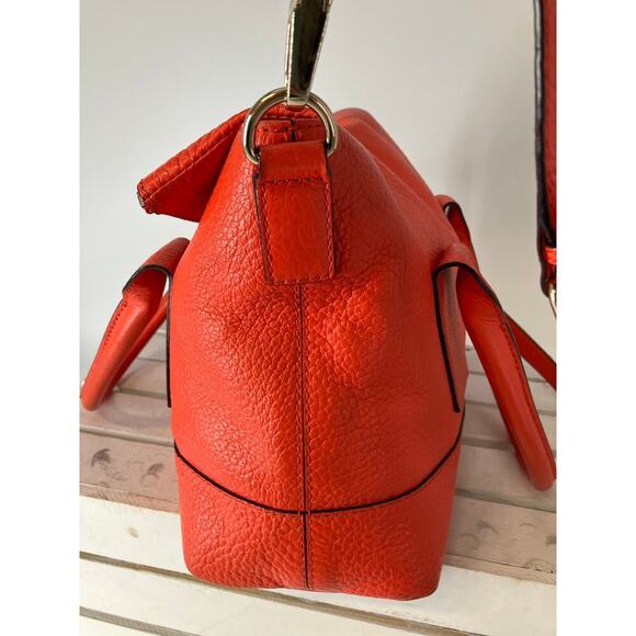 KATE SPADE LARGE ORANGE PEBBLED LEATHER CROSSBODY BAG - Picture 7 of 16